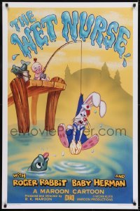 2k959 WET NURSE Kilian 1sh 1988 Baby Herman goes fishing w/Roger Rabbit as the bait!
