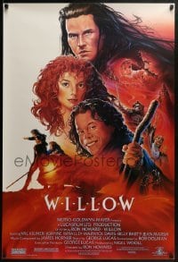 2k969 WILLOW 1sh 1988 Ron Howard directed, John Alvin art of Val Kilmer, Warwick Davis & Whalley!