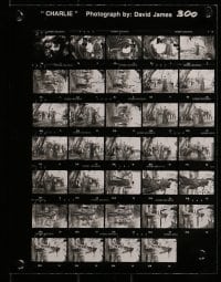 2m847 CHAPLIN 4 8.5x11 contact sheet stills 1992 Geraldine Chaplin, Robert Downey Jr. as Charlie!