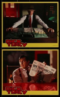 2m172 DICK TRACY 4 8x10 mini LCs 1990 Warren Beatty as Chester Gould's comic strip detective!