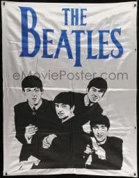 2p046 BEATLES 45x58 silk banner 1980s Paul McCartney, John Lennon, George Harrison & Ringo Starr!