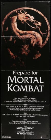 2p105 MORTAL KOMBAT German poster 1996 nothing in this world has prepared you for it!