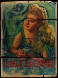 2p723 BEAUTY & THE DEVIL French 1p 1950 Dello art of Michel Simon & Simone Valere, Rene Clair!