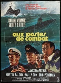 2p724 BEDFORD INCIDENT French 1p 1965 Richard Widmark, Sidney Poitier, art by Roger Soubie!