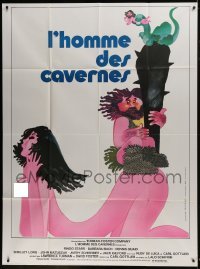 2p732 CAVEMAN French 1p 1981 different art of prehistoric Ringo Starr & sexy naked Barbara Bach!