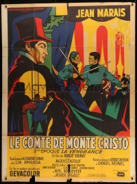 2p744 COUNT OF MONTE CRISTO Part II French 1p 1955 Jean Marais as Edmond Dantes, art by Noel!