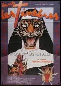 2p750 DARK HABITS French 1p 1988 Pedro Almodovar's Entre Tinieblas, wild tiger nun art by Zulueta!