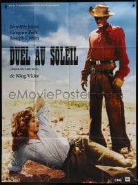 2p770 DUEL IN THE SUN French 1p R2008 different image of sexy Jennifer Jones & Gregory Peck!