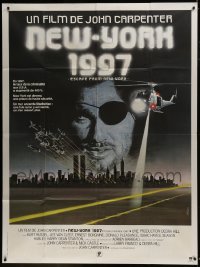 2p778 ESCAPE FROM NEW YORK French 1p 1981 John Carpenter, cool close up of Kurt Russell as Snake!