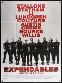 2p785 EXPENDABLES French 1p 2010 Sylvester Stallone, Jason Statham, Jet Li, image of top cast!