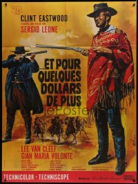 2p796 FOR A FEW DOLLARS MORE French 1p R1970s Leone, Jean Mascii art of Clint Eastwood & Van Cleef