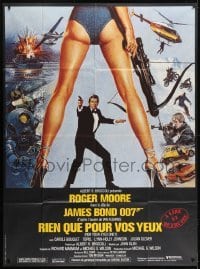 2p799 FOR YOUR EYES ONLY French 1p 1981 art of Roger Moore as James Bond by Brian Bysouth!