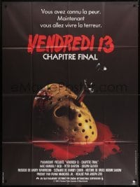 2p802 FRIDAY THE 13th - THE FINAL CHAPTER French 1p 1984 slasher sequel, knife in hockey mask!