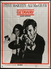 2p809 GETAWAY French 1p 1973 cool image of Steve McQueen & Ali McGraw with guns, Sam Peckinpah!