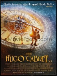2p838 HUGO French 1p 2011 Martin Scorsese, great image of Asa Butterfield hanging from huge clock!