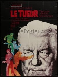 2p860 KILLER French 1p 1972 Le Tueur, cool image of Jean Gabin + colorful artwork!