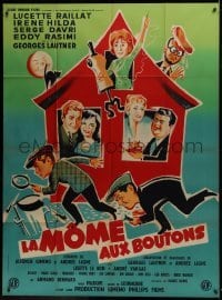 2p865 LA MOME AUX BOUTONS French 1p 1958 great Boris Grinsson art of the entire cast!