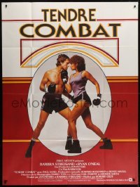 2p889 MAIN EVENT French 1p 1979 full-length image of Barbra Streisand boxing with Ryan O'Neal!