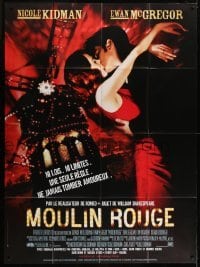 2p907 MOULIN ROUGE French 1p 2001 sexy Nicole Kidman & Ewan McGregor kissing by windmill!