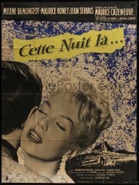 2p917 NIGHT HEAT style A French 1p 1958 Cette nuit-la, great close up of beautiful Mylene Demongeot!