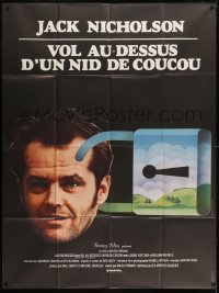 2p923 ONE FLEW OVER THE CUCKOO'S NEST French 1p 1976 different art of Nicholson, Forman classic!