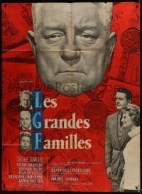 2p933 POSSESSORS style B French 1p 1958 Les Grandes Familles, art of Jean Gabin by Rene Ferracci!