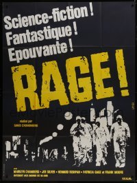 2p940 RABID French 1p 1977 David Cronenberg, completely different art by Michel Landi, Rage!