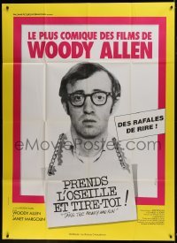 2p969 TAKE THE MONEY & RUN French 1p R1990s wacky Woody Allen mugshot in classic mockumentary!