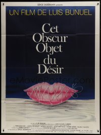 2p974 THAT OBSCURE OBJECT OF DESIRE French 1p 1977 Luis Bunuel, cool sexy lips artwork by Ferracci!