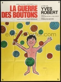 2p991 WAR OF THE BUTTONS French 1p R1980 La Guerre des Boutons, great artwork by Savignac!