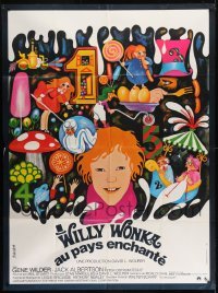 2p995 WILLY WONKA & THE CHOCOLATE FACTORY French 1p 1971 cool completely different art by Bacha!