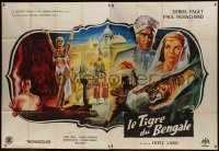 2p640 TIGER OF ESCHNAPUR French 2p 1959 Fritz Lang, montage art with Debra Paget's snake dance!