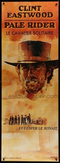 2p647 PALE RIDER French door panel 1985 great art of cowboy Clint Eastwood by C. Michael Dudash!