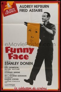2p674 FUNNY FACE French 32x47 R1990s different image of Fred Astaire holding Audrey Hepburn's face!