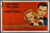2p685 MARNIE French 31x46 R1990s Sean Connery & Tippi Hedren in Hitchcock suspenseful sex mystery!