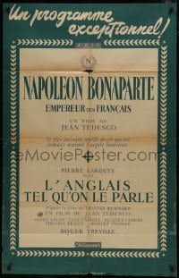 2p688 NAPOLEON BONAPARTE EMPEREUR DES FRANCAIS French 30x47 1951 Jean Tedesco historical biography!
