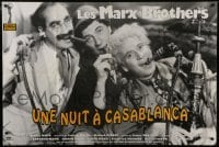 2p689 NIGHT IN CASABLANCA French 32x47 R1990s great c/u of Marx Brothers, Groucho, Chico & Harpo!