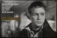 2p691 ON THE WATERFRONT French 32x47 R1990s Elia Kazan, classic close up of Marlon Brando!
