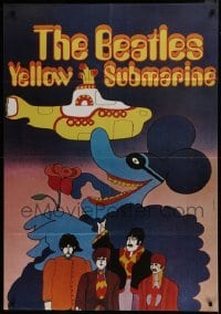 2p703 YELLOW SUBMARINE French 32x45 R2000s psychedelic art of Beatles John, Paul, Ringo & George!