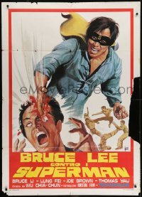 2p496 BRUCE LEE AGAINST SUPERMEN Italian 1p 1976 outrageous Aller kung fu art of masked hero, rare!