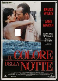 2p500 COLOR OF NIGHT Italian 1p 1994 close up of Bruce Willis & Jane March in the heat of desire!