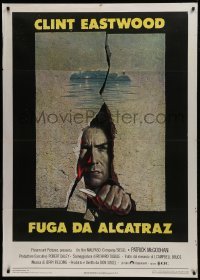 2p513 ESCAPE FROM ALCATRAZ Italian 1p 1979 cool artwork of Clint Eastwood busting out by Lettick!