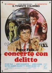 2p515 ETUDE IN BLACK Italian 1p 1978 cool art of Peter Falk as Detective Columbo & John Cassavetes!