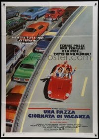 2p518 FERRIS BUELLER'S DAY OFF Italian 1p 1987 best different art of Broderick & friends in Ferrari!