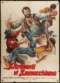 2p544 KUNG FU BROTHERS IN THE WILD WEST Italian 1p 1973 wacky spaghetti western kung fu artwork!