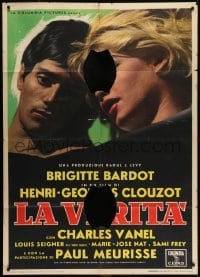 2p548 LA VERITE Italian 1p 1961 Henri-Georges Clouzot, close up of sexy Brigitte Bardot & Frey!