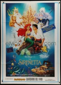 2p559 LITTLE MERMAID Italian 1p 1990 Walt Disney, great Bill Morrison art of Ariel & cast!