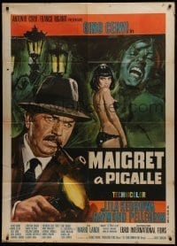 2p565 MAIGRET AT THE PIGALLE Italian 1p 1966 Mario Landi's Maigret a Pigalle, art by Gasparri!