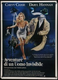 2p568 MEMOIRS OF AN INVISIBLE MAN Italian 1p 1992 best Casaro art of Chevy Chase & Daryl Hannah!