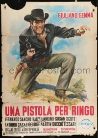 2p582 PISTOL FOR RINGO Italian 1p R1972 cool spaghetti western art of Giuliano Gemma by Olivetti!